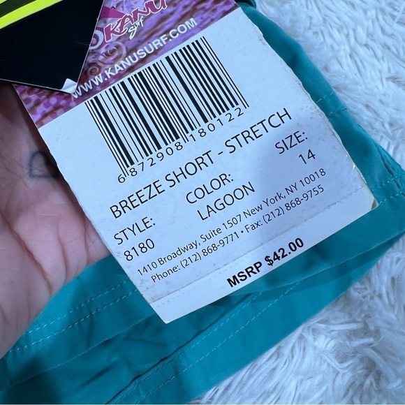Kanu Surf Women's Breeze Solid Stretch Boardshorts Teal Size 14 NWT - Picture 9 of 13